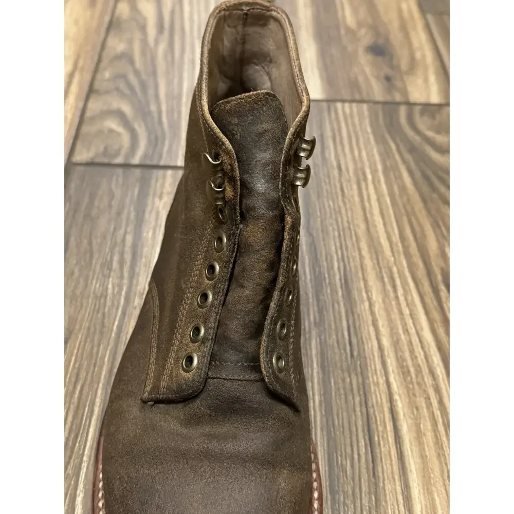 Taylor Stitch Trench Boots Men’s 8.5 Brown Roughout Leather Vibram Goodyear